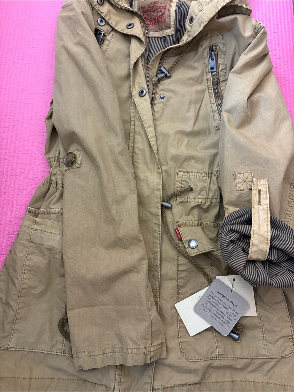 Levi's Khaki Hooded Utility Jacket